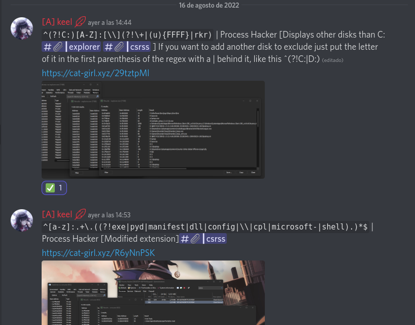 ScreenshareCom's tweet image. We have been working with Regular Expressions to give a better result on bypass methods.

Keep Screensharing.
discord.gg/screenshare