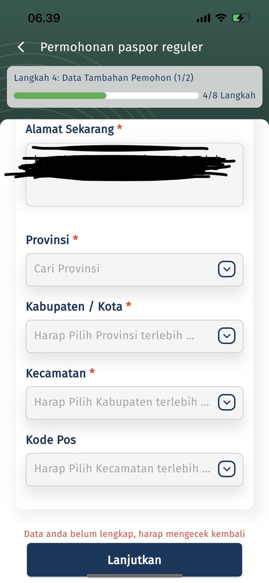 uQBasuki's tweet photo. @ditjen_imigrasi aplikasi M passpor ini niat ga sih dibuatnya, udah sampe page 4, ga bisa pilih provinsi dll. Kalo launch apps itu dimonitor di appstore, bukan cuma 1-2 org yg ngalamin ini. Udah di install ulang sama aja. Aplikasi sampah https://t.co/775VQa8phA