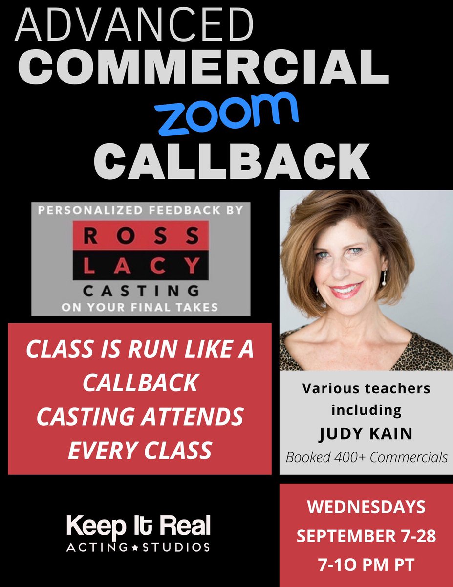 KeepItRealActin's tweet photo. Advance your auditions and advance your career with the Advanced Commercial Zoom Callback! Link below!
https://t.co/1UwvtvZ8oy
#KIRA #Acting #Actor #ActingClass #Callback #Audition #AuditionClass #Commercial https://t.co/Vqv0cie7ru