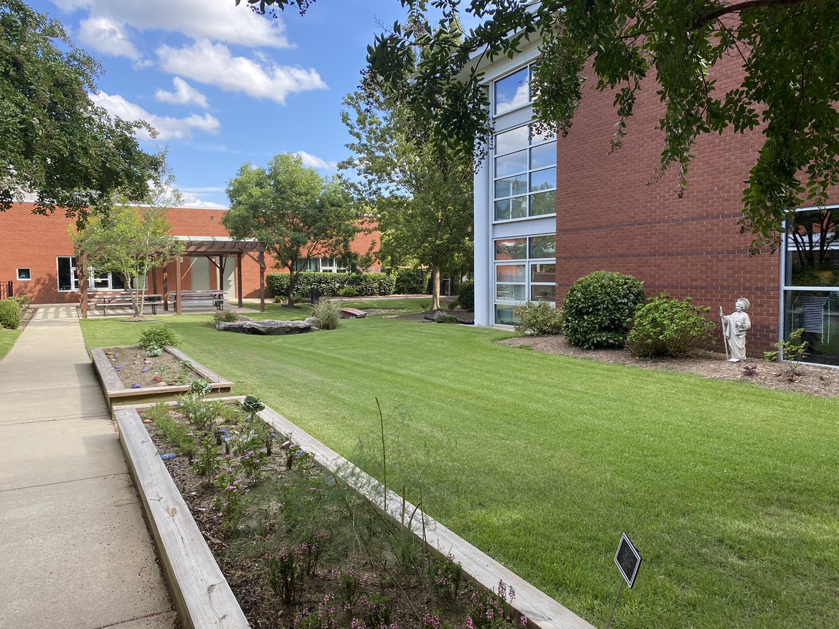 Our beautiful campus <a href="/StmmNC/">StMM Catholic School</a> is ready for our Monarchs to return tomorrow!