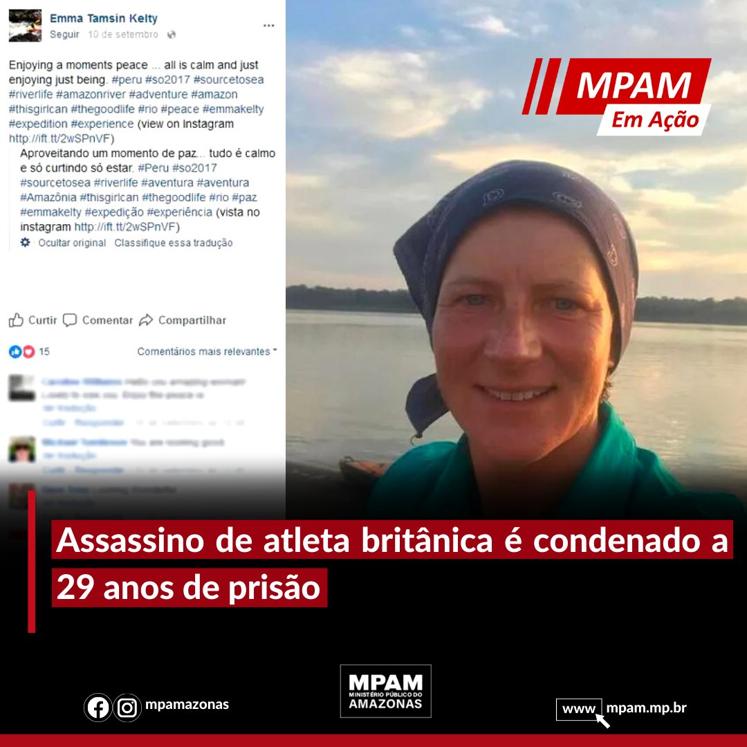 Ministério Público do Estado do as on X: Emma Kelty praticava  canoagem pelo Rio Solimões e foi estuprada e morta, enquanto acampava na  ilha do Boieiro, no município de Coari. O crime