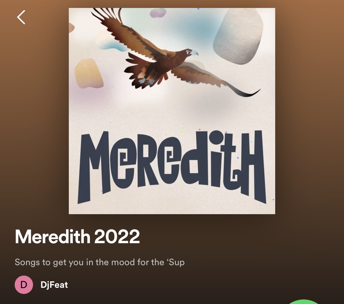 fletchmelb's tweet photo. Line up is out, tickets purchased for Meredith 2022 and I’ve put together the top 5 songs from the announced lineup to “get you in the mood for the ‘sup”  see you in December @auntymeredith https://t.co/8h6RBIrpl0 https://t.co/GJhiqmCKau