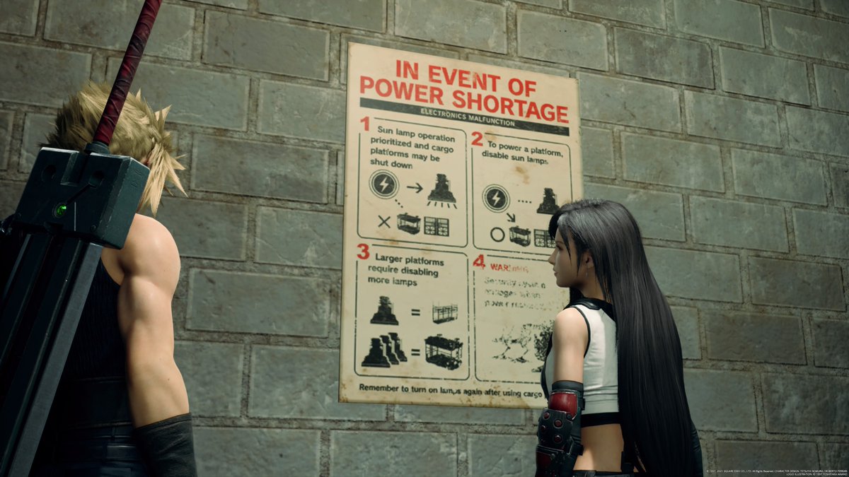 nitezintodreamz's tweet photo. I love how the first thing Tifa does when you enter this room is look around and read the sign #thesmartone #PS5Share, #FINALFANTASYVIIREMAKE https://t.co/yVeDdb5OEH
