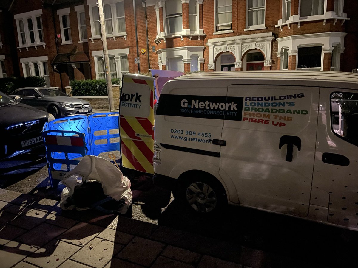Live_Lucy's tweet photo. @GNetworkComms  WTF are you doing outside our house at 1am carrying out maintenance? You’ve woken our whole household (including a 2 year old) and we have work in the morning. Residential street and the guy said it’s not an emergency? https://t.co/N5cankta3N