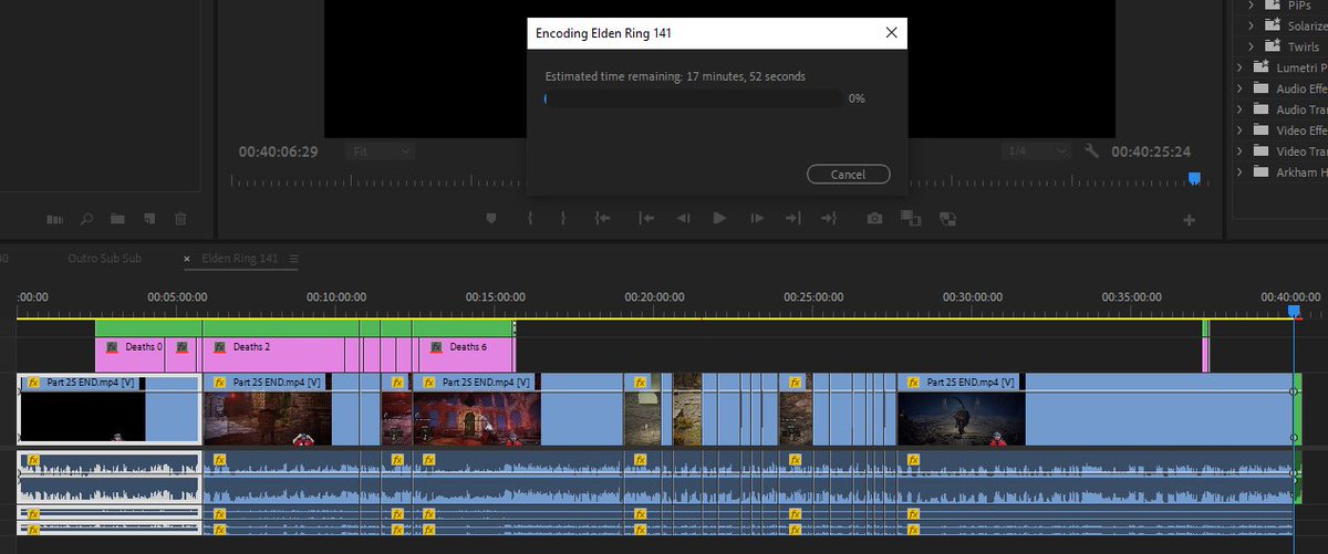The final episode of my Elden Ring playthrough is finally being rendered.  I started uploading to YouTube in May.  One video (30-60 minutes each) each day... this last one will be published one day before my birthday.