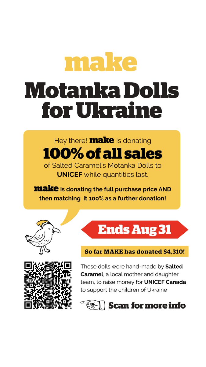 MakeVancouver's tweet image. Congratulations to Eva and Lena and their team for making a difference 💙💛
These dolls will only be available in store until the end of August but the fundraising will continue. 

Click the LINK for more info 🇺🇦 makevancouver.com/blogs/blog/mot…

#makecommunity
#makevancouver
#motanka