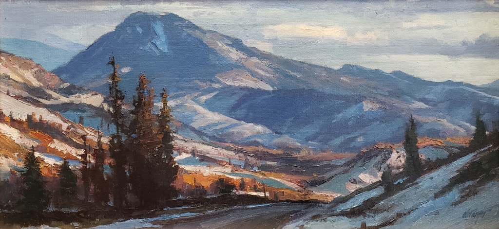 A new painting in the gallery by Michael Obermeyer - 'First Snow; The Pass on the California-Oregon Border', oil on canvas panel, 10' x 20'

americanlegacyfinearts.com/artwork/first-…
⁠
⁠#michaelobermeyer  #californiaart #winterart #winterpainting #snowstorm #mountainart #mountainpainting