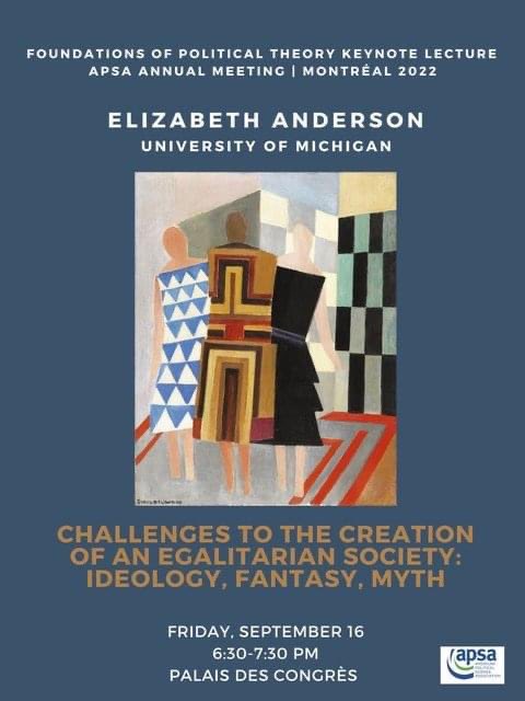 neildsroberts's tweet photo. Foundations of Political Theory keynote by Elizabeth Anderson at APSA annual meeting, @APSAtweets https://t.co/89YZzGZIue