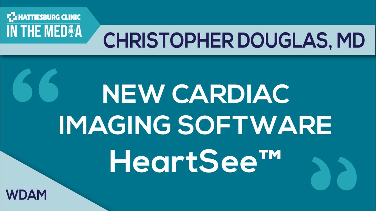 HburgClinic's tweet image. Christopher Douglas, MD, @HburgClinic Heart &amp;amp; Vascular, spoke with @WDAM about the new cardiac imaging software, HeartSee™, that was recently incorporated into the clinic’s cardiac PET program. Follow the link to learn more: bit.ly/2D23S15