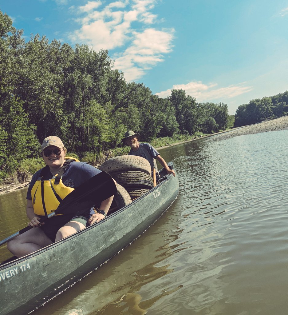Beautiful afternoon for a paddle with my supervisor and our student worker. Picked up litter along the way, too! #blueearthriver #cleanwater #pollutionfighters