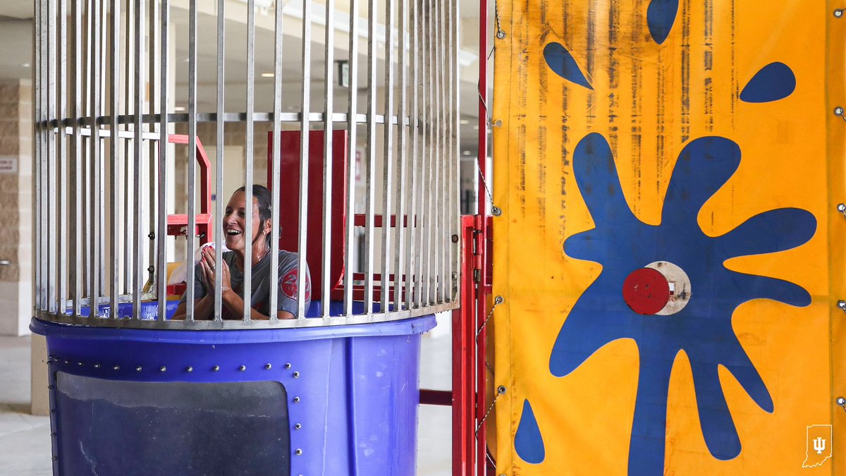 IndianaSB's tweet photo. 💦 Shout out to @CoachStanton for taking the @IUExcelAcad dunk tank for a spin. https://t.co/m9cGZC1ipN
