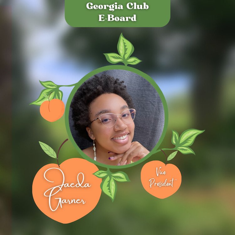 gsugaclub's tweet photo. Our Vice President, Jaeda Garner, is from Kennesaw, GA. She is a sophomore visual and performing arts major with a concentration in Theatre. Her plans for Georgia Club this year are to increase visibility and engagement and to help students find a little slice of home.
#GramFam https://t.co/ju1VOlpsU7