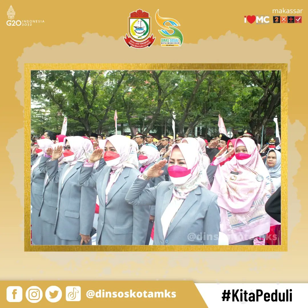 Dinsoskotamks's tweet photo. Kepala Dinas Sosial Kota Makassar, Aulia Arsyad, S.STP., https://t.co/TpdPS3cdK8, mengikuti Kegiatan Upacara HUT RI di Anjungan Pantai Losari City of Makassar, Rabu (17/08/2022)
#DinsosKotaMakassar
#KitaPeduli https://t.co/7lj0L54cD4