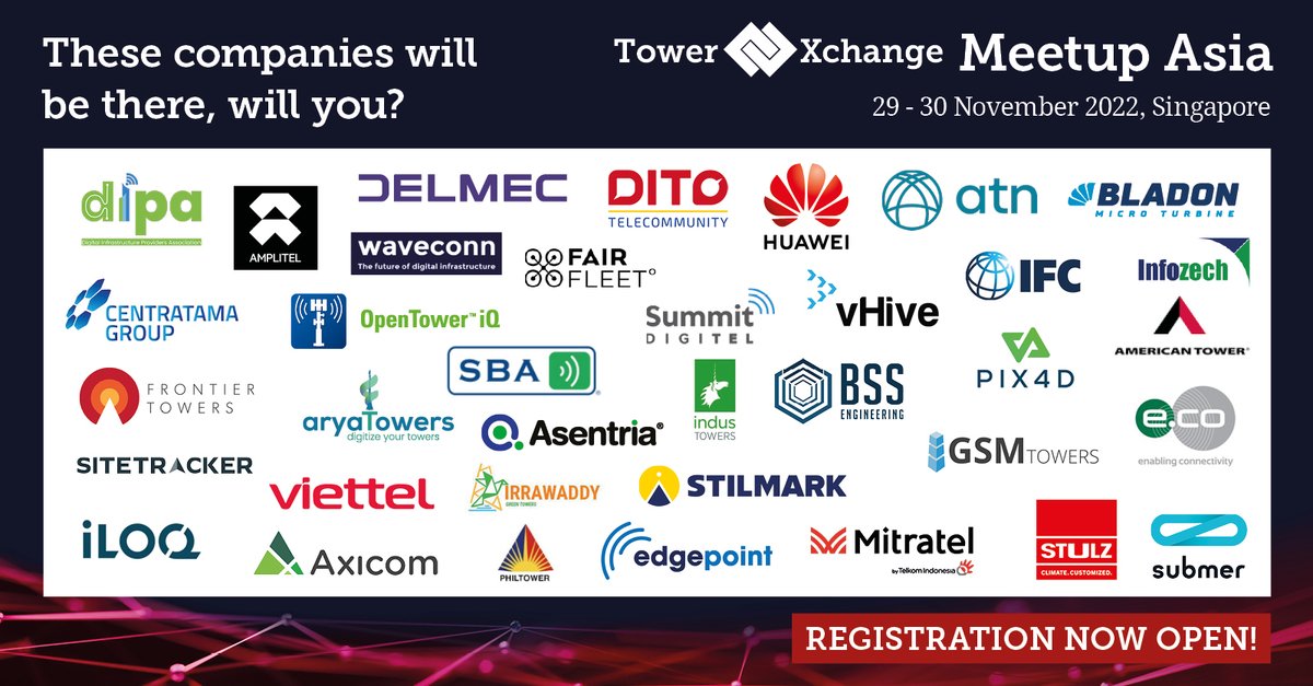 TowerXchange's tweet photo. How many #Towercos can you spot in the attendance?
Meet them this November at TowerXchange Meetup Asia in Singapore.
Find out more about the event at https://t.co/Io96AZZdVI
#TowerXchange #TXmeetupAsia https://t.co/m8IISVaDOQ