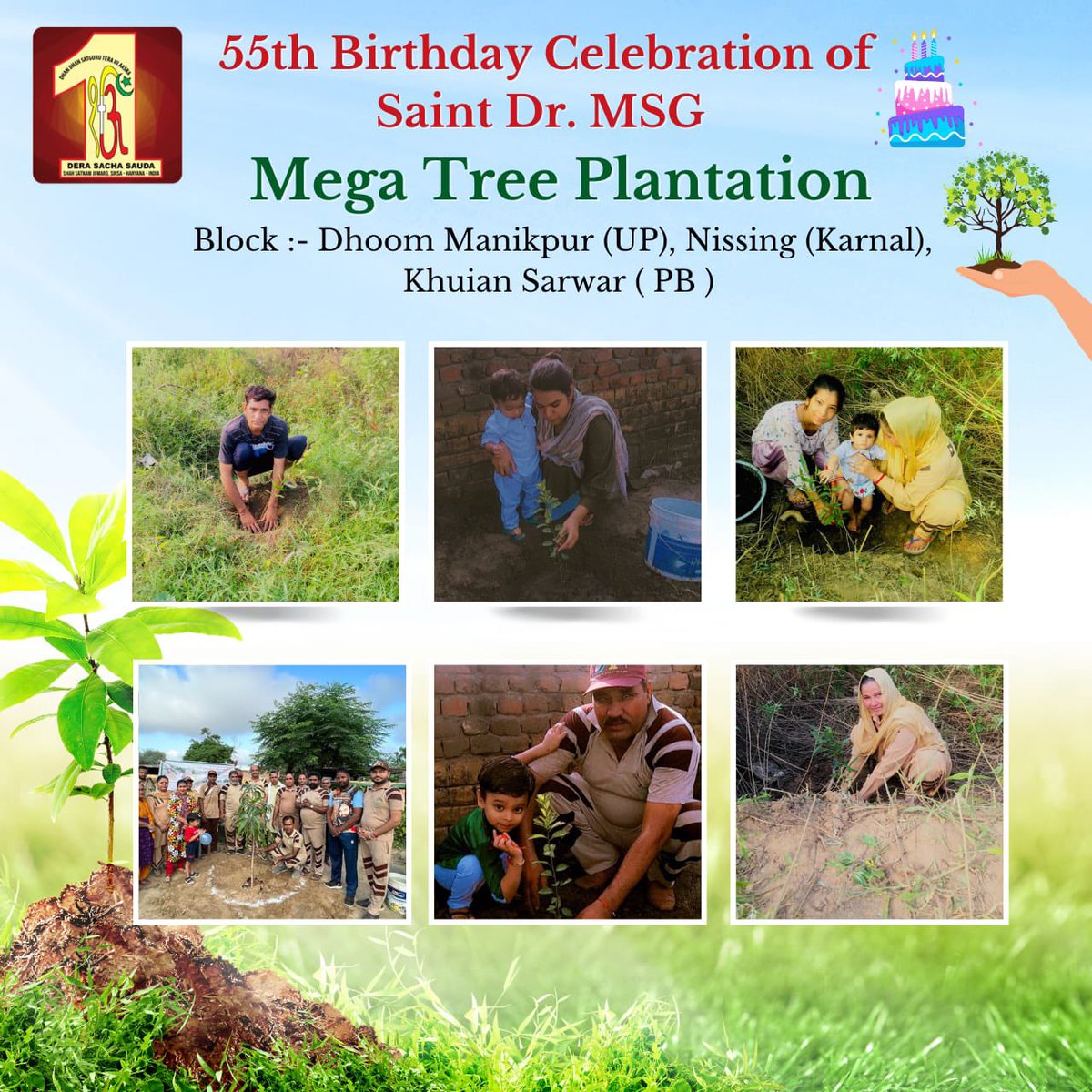DSSNewsUpdates's tweet photo. Nature has given us all the prerequisite amenities for living. Hence as human being, it is our obligation to take care of it. Hereupon, millions of #DeraSachaSauda devotees do #TreePlantation worldwide and fulfil their responsibility. #PlantForFuture https://t.co/YhgIZH7C5S