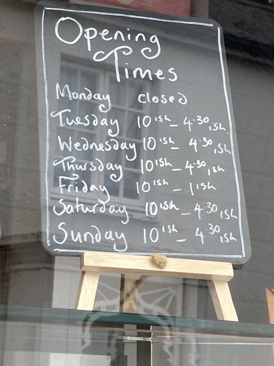 wurdsmyth's tweet photo. New work hours. 
(It’s all about the “ish…) 💕

#Cornwall 
#Dreckly https://t.co/2MAoBQKY4P