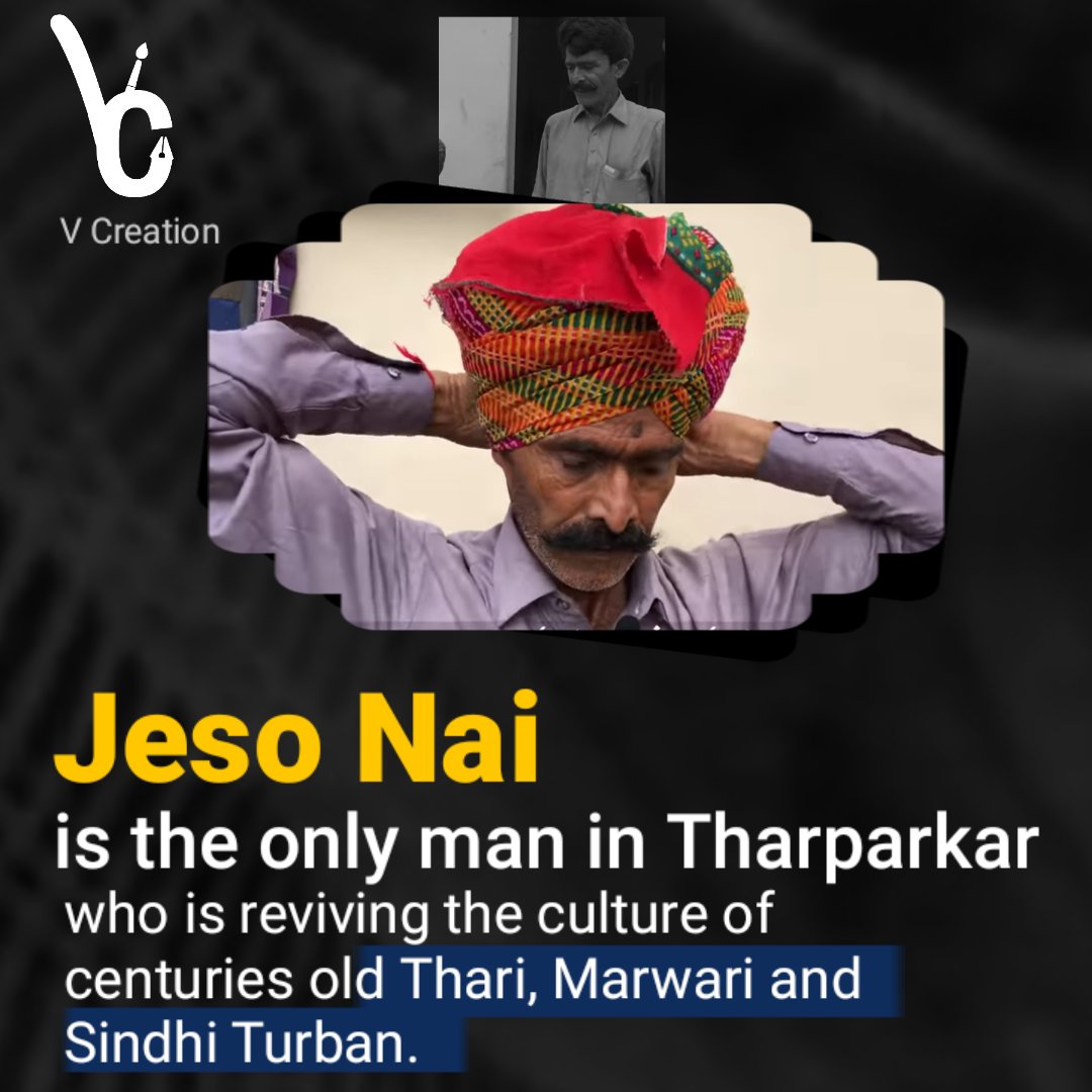 VinodSharmaPK's tweet photo. Jeso Nai is the only man in Tharparkar who is reviving the #culture of centuries old #Thari, Marwari and #Sindhi_Turban, and he is also earning great respect in reward. It’s his wish that growing generation must continue this legacy.
@khaledhusayn
@DanyalGilani @sardarshah1 https://t.co/z0cFJstEmw