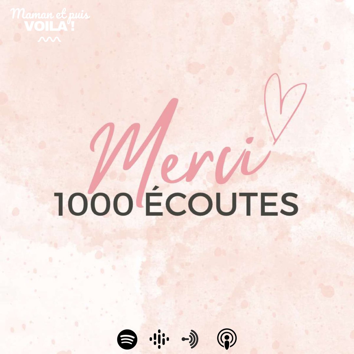 « Maman, et puis voilà » c’est seulement 3 épisodes depuis sa sortie en mars dernier mais déjà 1000 écoutes et de nombreux followers sur les réseaux sociaux. Je vous promets plus d’épisodes les mois à venir, aussi croustillants les uns que les autres! 🎙💕