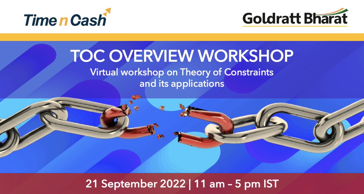 We are pleased to announce the upcoming TOC Overview workshop on 21st September 2022, Wednesday. 11am - 5 pm.
**Save the date**