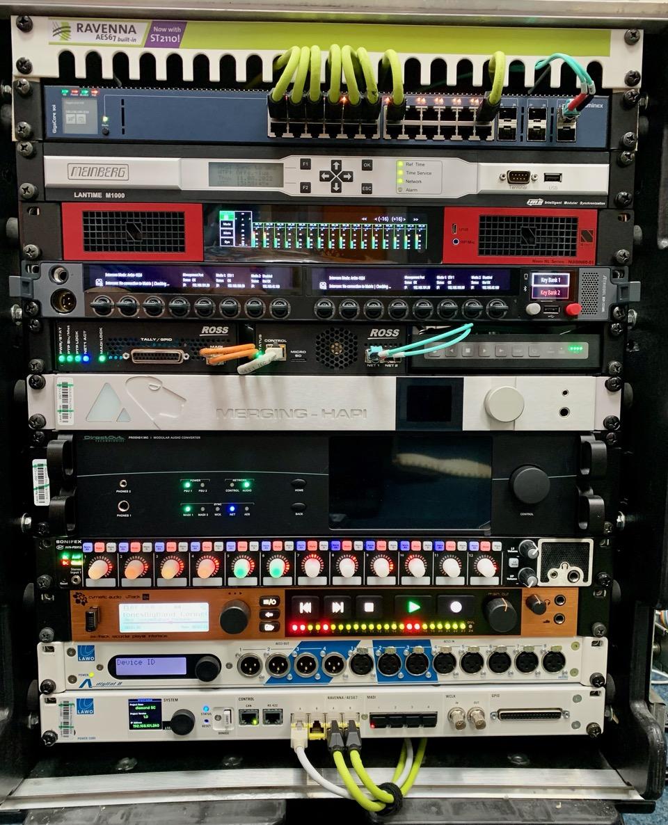 RAVENNA_Network's tweet photo. Can you spot the RAVENNA branded cables?

Built-in AES67 makes riding the wave of real-time data distribution a breeze.

We’re proud to bring together such a range of technologies under one open standard!

#RAVENNARack #AES67 #AVTweeps https://t.co/cFsN0kKTn0