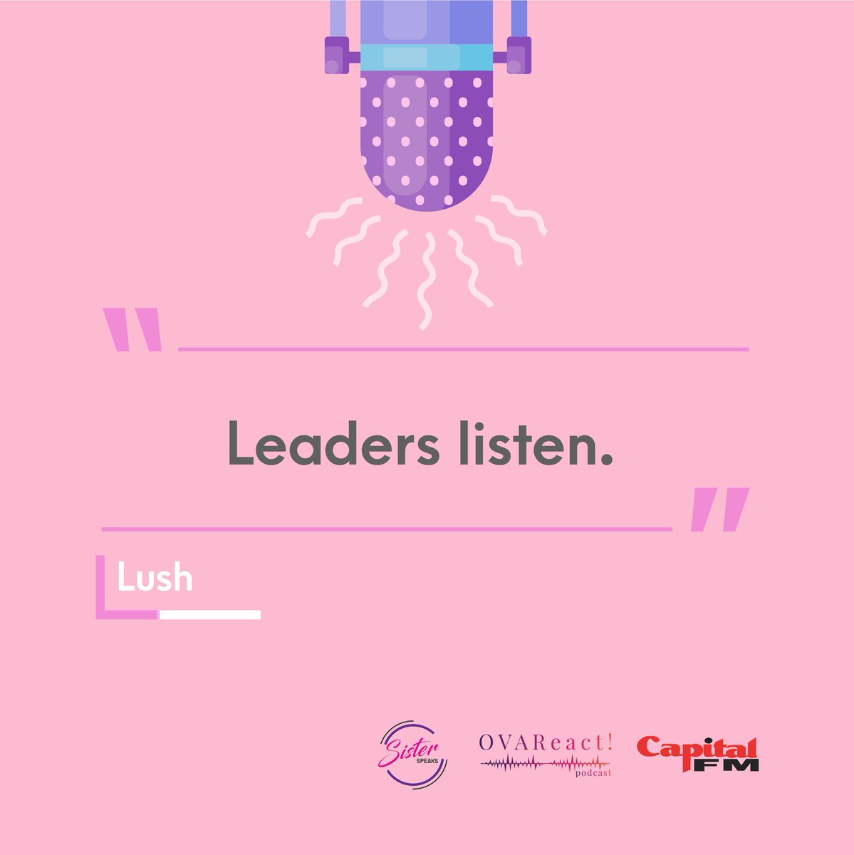 CapitalFMKenya's tweet photo. Good leaders talk, great leaders listen. cc. @crazycoollush #LetsOVAReact #SisterSpeaks254 #SisterSpeaksGlobal

🎙️https://t.co/prYUsUYlnB https://t.co/vmKVGz6tOk