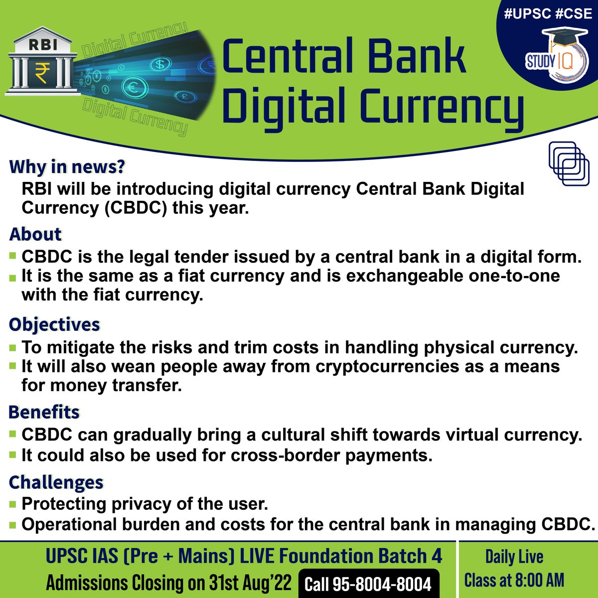 bankiqeducation's tweet photo. #Central #Bank Digital #Currency
#digitalcurrency #bankdigitalcurrency #digital #centralbank #rbi #CBDC #legaltender #digitalform #fiatcurrency #risks #moneytransfer #crytocurrencies #virtualcurrency #crossborderpayments https://t.co/46YDot7t9f