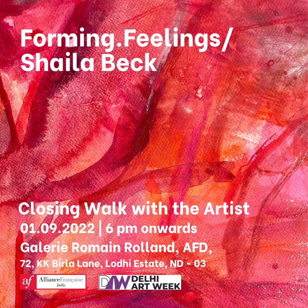alliancefrdelhi's tweet photo. Join us for the Closing walk for the exhibition Forming Feelings by Shaila Beck.

Date: 01 Sept 2022
Time: 6 pm 
Venue: Galerie Romain Rolland, AFD
72, KK Birla Lane, Lodhi Estate, ND - 03

#Exhibition #AllianceFrancaise #ClosingWalk #Art #Artist #FrenchNetwork #DelhiArtWeek https://t.co/TgBGjSsr3q