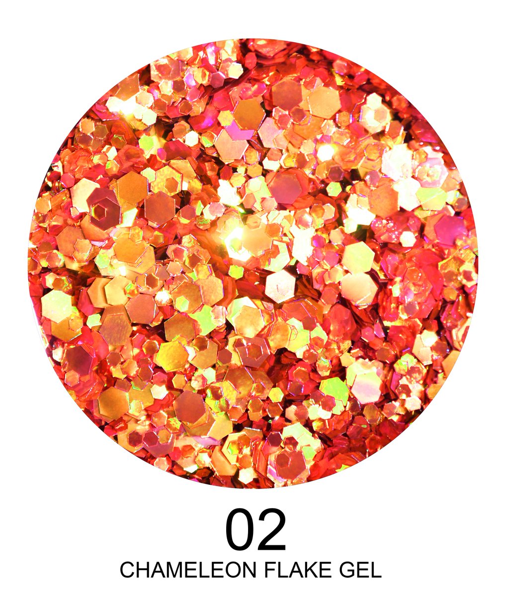RonikiLtd's tweet image. Chameleon Flake gel contains pearl glitter, which is coated with multiple layers of metal oxides to present a special effect, adding dynamic and vivid colors to the product. 
Darker base can help to get better chameleon effect.
ronikigel.com
#NailGel, #UvGel, #LedGel