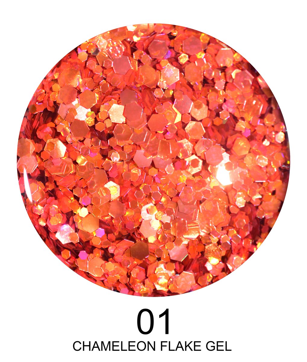 RonikiLtd's tweet image. Chameleon Flake gel contains pearl glitter, which is coated with multiple layers of metal oxides to present a special effect, adding dynamic and vivid colors to the product. 
Darker base can help to get better chameleon effect.
ronikigel.com
#NailGel, #UvGel, #LedGel