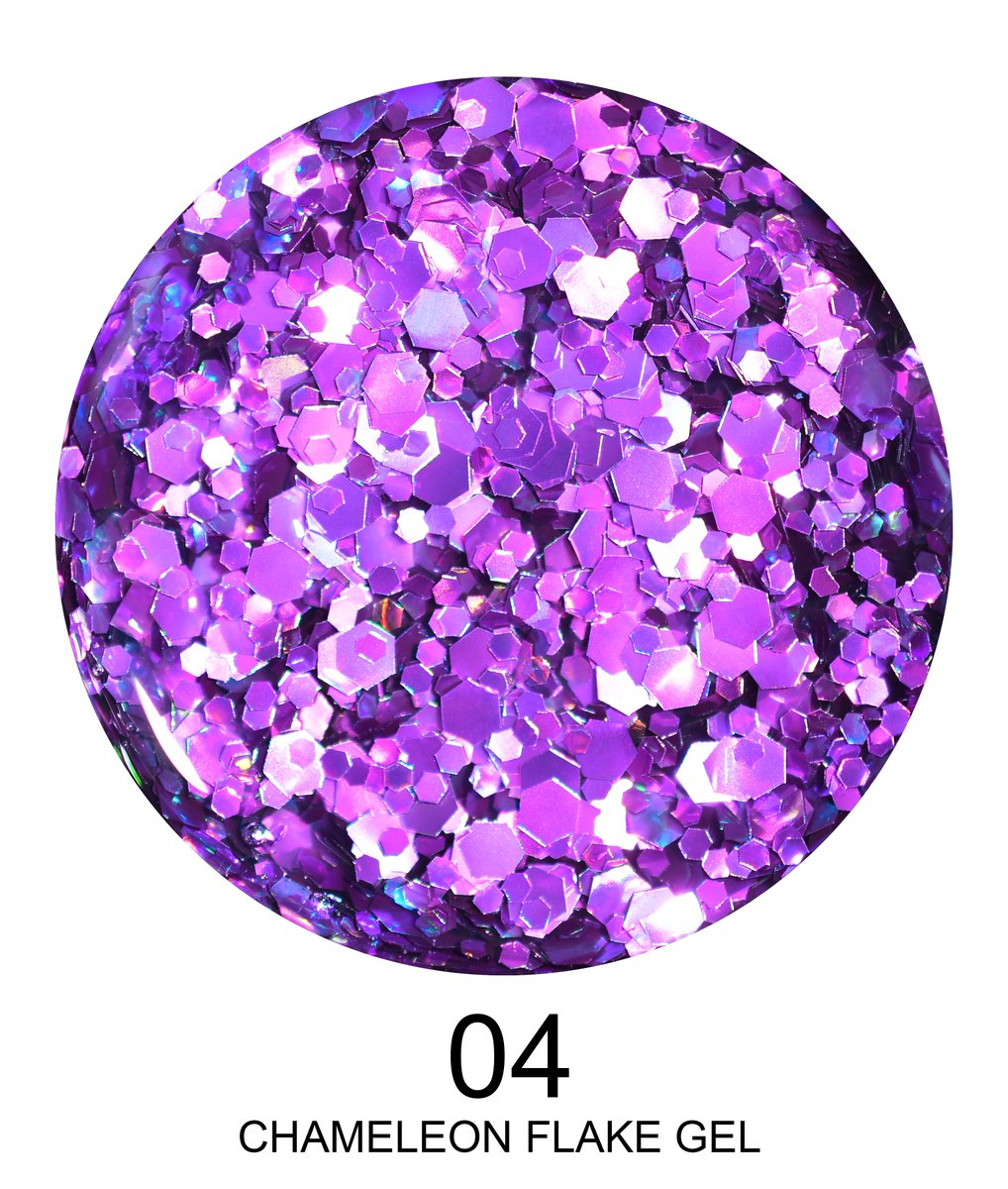 RonikiLtd's tweet image. Chameleon Flake gel contains pearl glitter, which is coated with multiple layers of metal oxides to present a special effect, adding dynamic and vivid colors to the product. 
Darker base can help to get better chameleon effect.
ronikigel.com
#NailGel, #UvGel, #LedGel