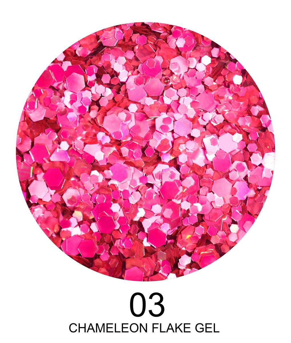 RonikiLtd's tweet image. Chameleon Flake gel contains pearl glitter, which is coated with multiple layers of metal oxides to present a special effect, adding dynamic and vivid colors to the product. 
Darker base can help to get better chameleon effect.
ronikigel.com
#NailGel, #UvGel, #LedGel