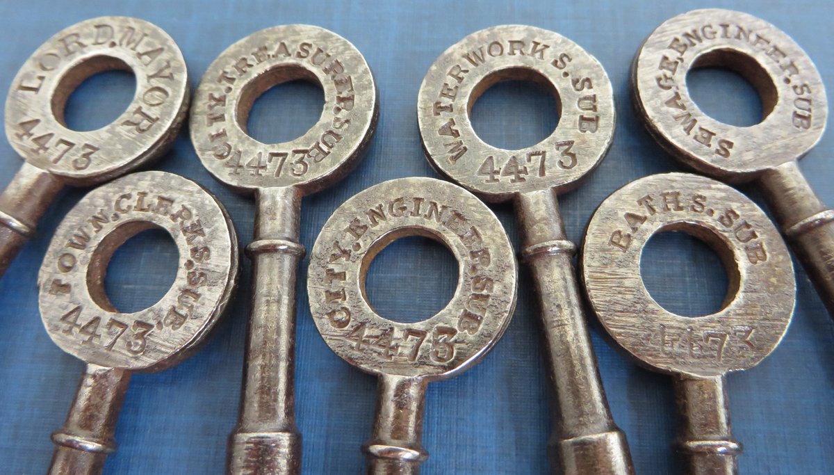 They collect keys from Gibbons of Wolverhampton and had a pattern set of Leeds Civic Hall keys from 1933 as well as a ledger detailing the order.
