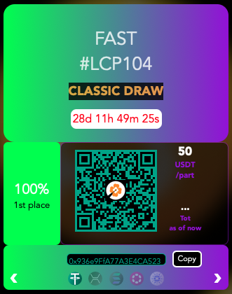 lottocryptopool's tweet photo. 🔥#LotteryAlert🎲
The Fast pool💸
▶️1st place : 100%
▶️1 pool, 9 coins
🔗 https://t.co/gMlWdiVKyg
🔴🔗https://t.co/pgF7o6FLod
#Cryptos #lottocryptopool #Lotto #BTC #ETH #ADA #BNB #MATIC #DOT #SOL #XRP #USDT #participation #Crypto #cryptocurrency #cryptocurrecy #participation https://t.co/SIkSfB6yzJ