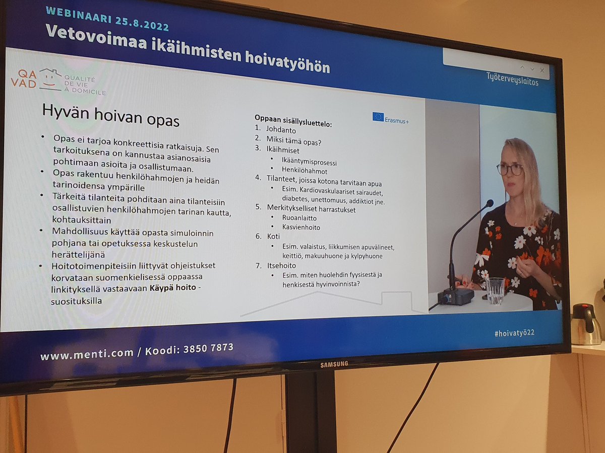 EveliinaSaari's tweet photo. @Rydis avaa hyvän hoivan oppaan sisältöjä. Suomenkielinen opas valmistuu syyskuun loppuun mennessä. #qavad #hoivatyö22 @tyoterveys https://t.co/vPVB2OvcXl