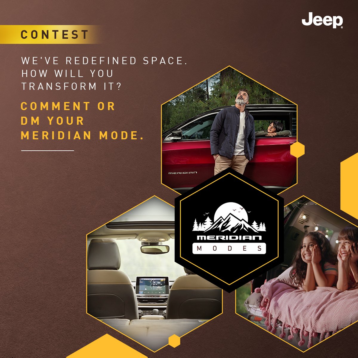 JeepIndia's tweet photo. Presenting, #MeridianModes - a whole new way of transforming the 824L of boot space with flat-folded middle and third rows. How will you transform the spacious 3-row cabin of the new Meridian? Comment and stand a chance to experience it! https://t.co/ICKmHHtS6p