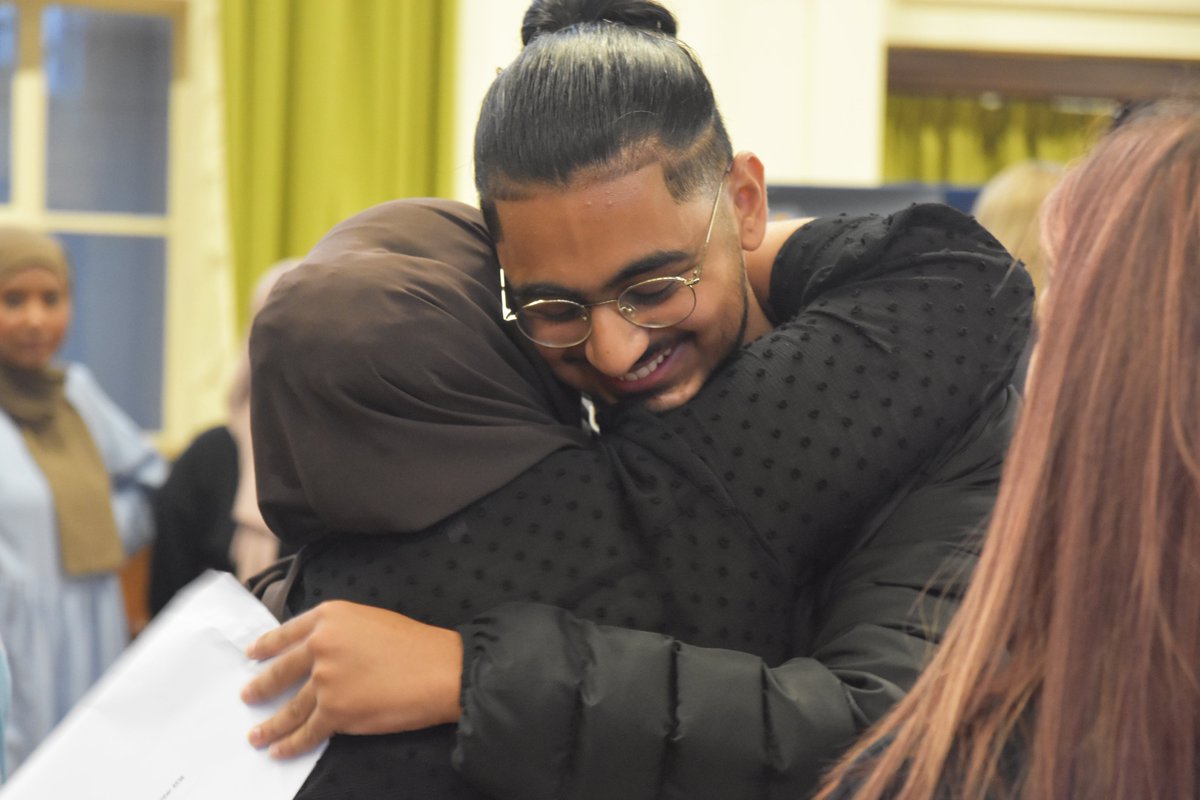 DenbighHigh's tweet photo. What an atmosphere this year for #resultsday2022. Smiles, laughter and tears of joy all around the room, wonderful to see our students achieve the incredible. We couldn't be prouder! ⭐️ https://t.co/71ybvOEzZl