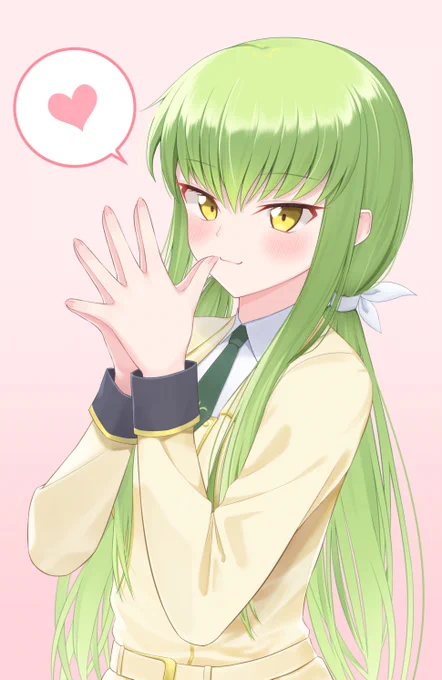 コードギアス人生で初めて見たんですがめちゃめちゃ面白かった.....制服のC.C.が可愛かったのでらくがき 