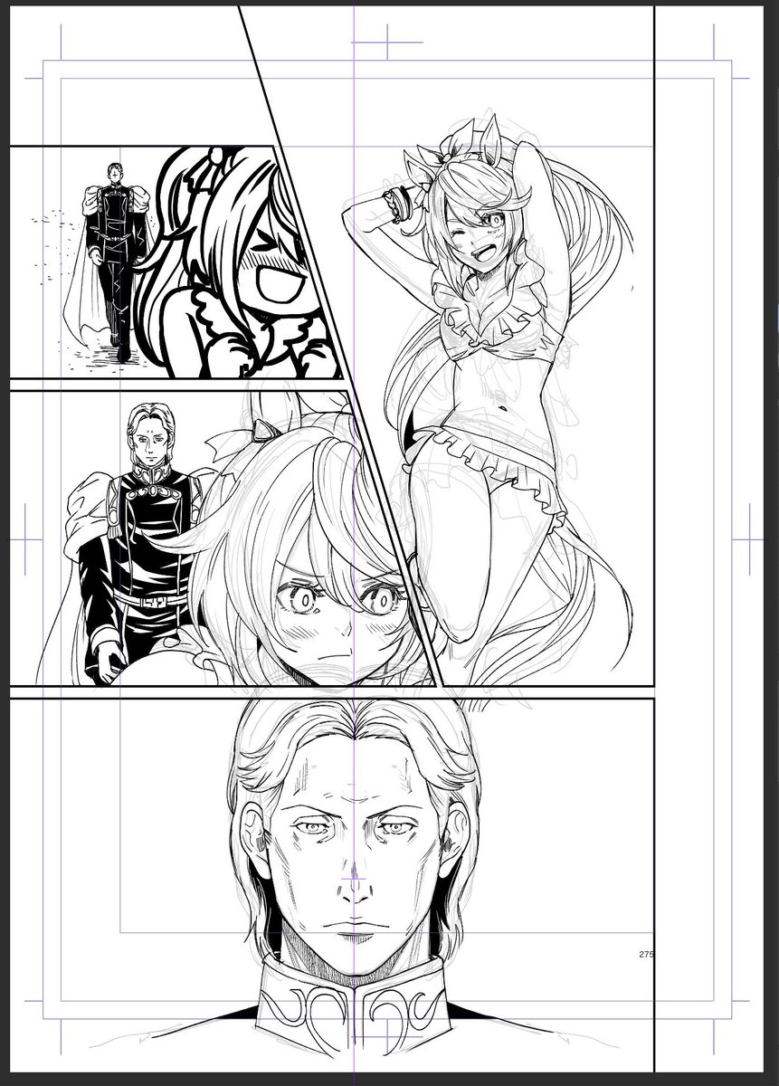 ネーム→下描き→ペン入れ→完成👙✨

一部下描きをしないコマもあり…。ていうかネームなのにセリフ入れてないし(あるある) 