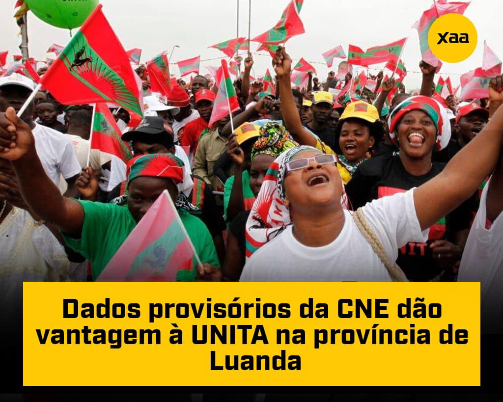xe_agora's tweet photo. ÚLTIMA HORA

Dados provisórios da CNE dão vantagem à UNITA na província de Luanda.

77,12% escrutinados:

— UNITA- 62.93%;
— MPLA- 33,06%. https://t.co/H5yCrKh9Vz
