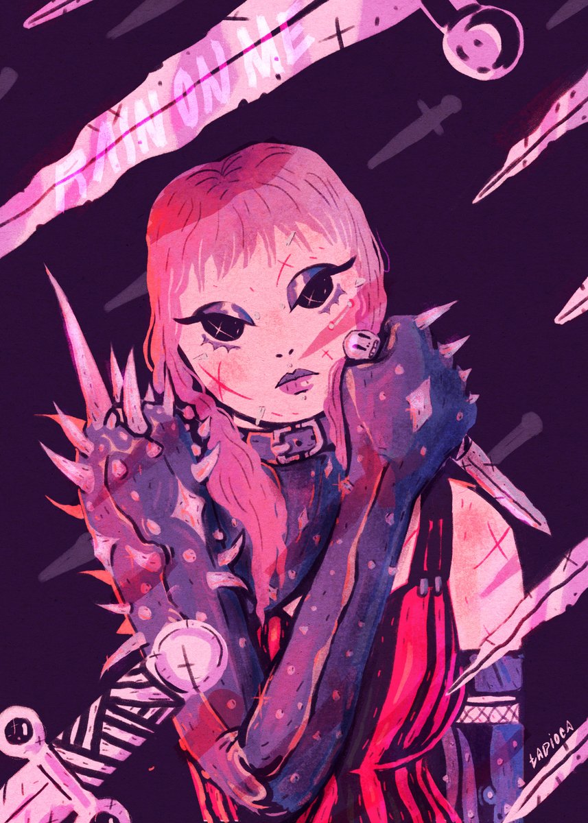 「rain on me fanart from my lineless quara」|✷ 𝖙𝖆𝖕𝖎𝖔𝖈𝖆 ✷ ask me about my OCsのイラスト