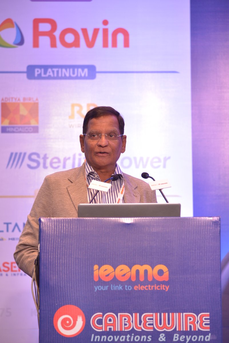 IEEMA_Official's tweet photo. We see bright future for Cable &amp; Wire industry, as #electricity will be dominant form of energy. However, safety and quality of products should be our focus at this time: Shreegopal Kabra , MD &amp; Group President, RR Global
@kabrashreegopal @Karia06Vijay @KEC_Intl @SterlitePower https://t.co/rSthk7kFGC