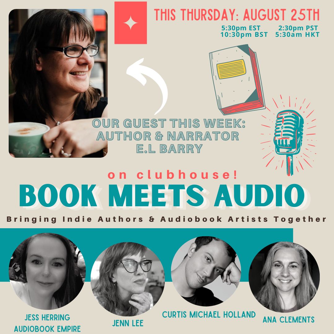 Today is the day for me to join as a guest on Book meets Audio 📚🎙🎧 with <a href="/curtisvova/">ᑕᑌᖇ丅Ꭵᔕ ᗰᎥᑕᕼᗩᗴᒪ ᕼᗝᒪᒪᗩᑎᗪ</a> <a href="/AnaClements/">Ana Clements Voice</a> <a href="/JENNLEEnarrator/">JENN LEE</a> <a href="/AudiobookEmpire/">Audiobook Empire</a> 

#audioooks #author #Clubhouse