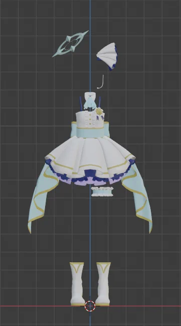 WIP299せんせにデザインしてもらったアイドル衣装可愛すぎる～～～#blender 