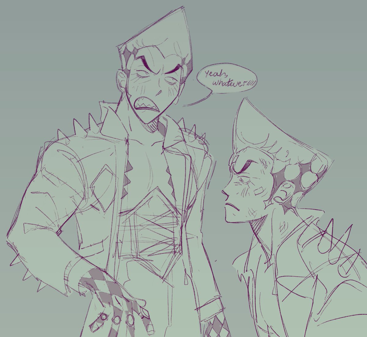 Needed a diamond oc for the card suit squad and the other was just...what if op oc that just likes to wear pots on his head. thats it. 