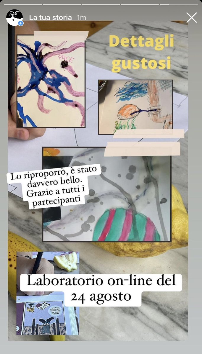 SentieriCrea's tweet image. Percorso creativo on-line svolto ieri. L’estate addosso, gustare le proprie #emozioni. Ogni frutto ci ricorda qualcosa, un ricordo, una sensazione, ma possiamo anche osservarlo  per farci portare altrove a nuove possibilità. 
#arteterapia #creatività