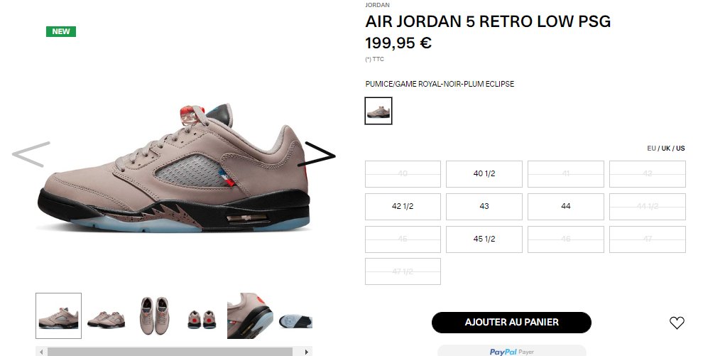 more_sneakers's tweet photo. AD : Small restock on Kickz EU
The PSG x Air Jordan 5 Low 'Pumice'
FR:https://t.co/ud5ui2A1Id
DE:https://t.co/OqbJvfhm2r
NL:https://t.co/LY0v0hukVl
IT:https://t.co/VnnawueBhI https://t.co/626fUczSW8