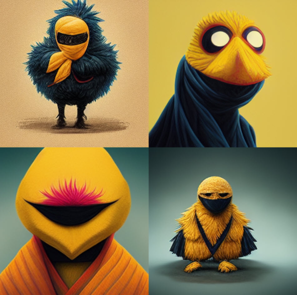 brianwyser's tweet photo. ninja bigbird from sesame street #midjourney https://t.co/1wpfpfWiue