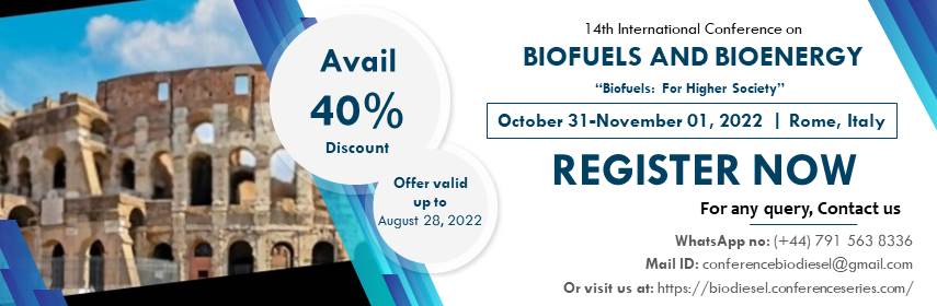 annachiara2022's tweet photo. Meet Inspiring Speakers &amp; Experts at our #Biodiesel 2022 
🗓️ Oct. 31-Nov. 01, 2022
📍#Rome #Italy 
Register: https://t.co/h82DAPYYQN
#Biomass #Biogas #RenewableEnergy #Biorefineries #Bioalcohol #Bioethanol #Aviationbiofuels #Advancedbiofuels #AlgalBiofuels #Nanotechnology #Energy https://t.co/Dbp25KyQFP