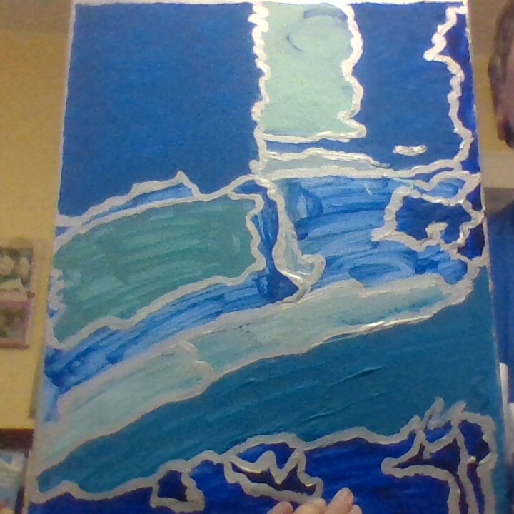 Art by Tom &amp; Mom
Tom paints all the swooshes.
Mom does the outlining.