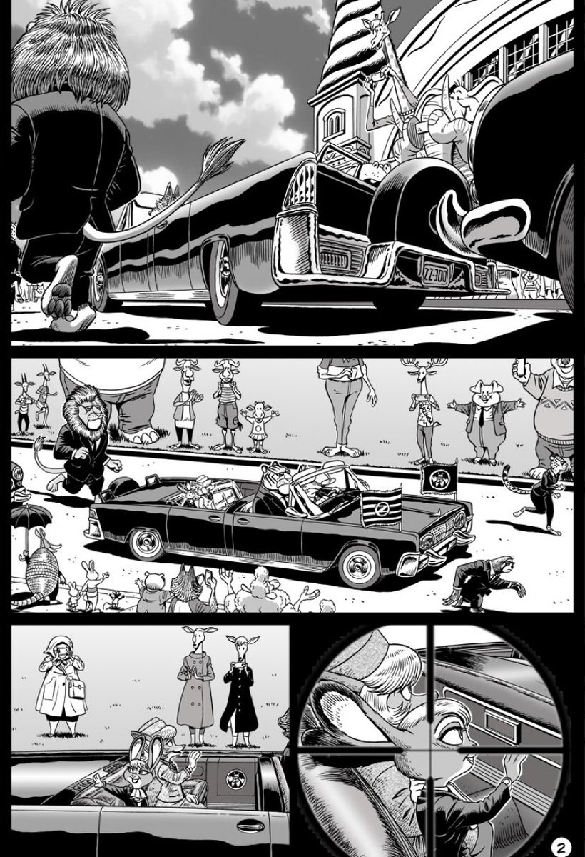 mangocannibal's tweet photo. @kwitebruh Fun fact! the artist changed his ways and made a second comic where judy gets a gf and yells at nick! and then in another comic gets shot jfk style https://t.co/8wdsX5YgCf